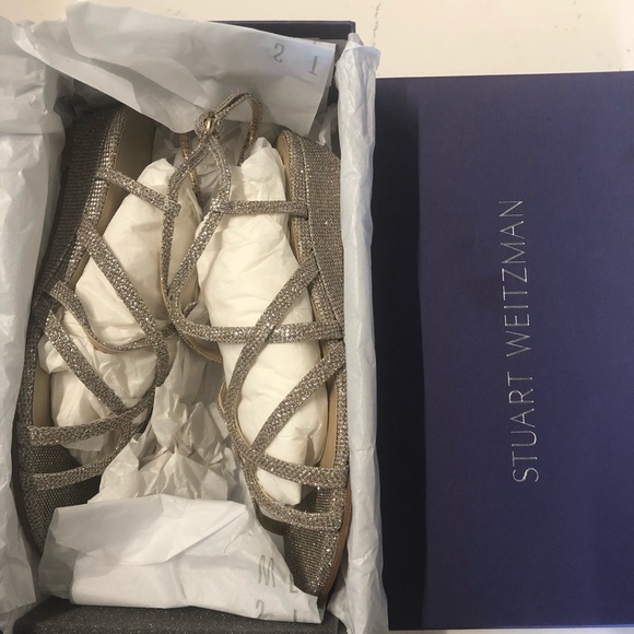 Stuart Weitzman Turning Down Glitter Sandal - Picture 5 of 7